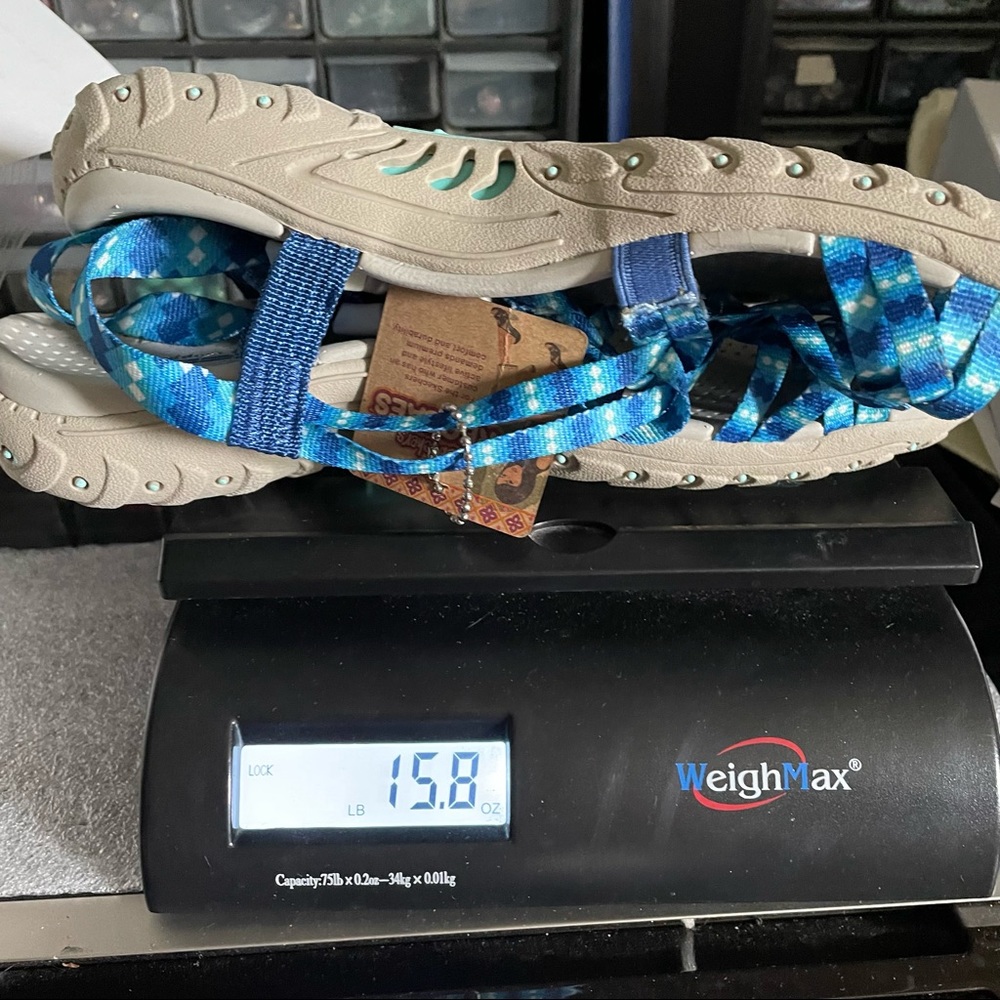 Skechers Womens Reggae blue Tie Dyed sandals 9 - Picture 14 of 14